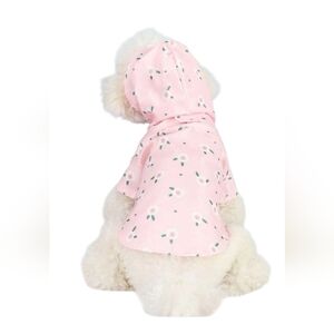 New Pink Floral Pet Raincoat - Small